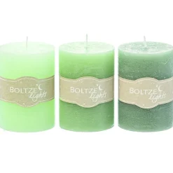 Boltze Weihnachtsdeko|Weihnachts- & Adventskerzen-Stumpenkerze 3er