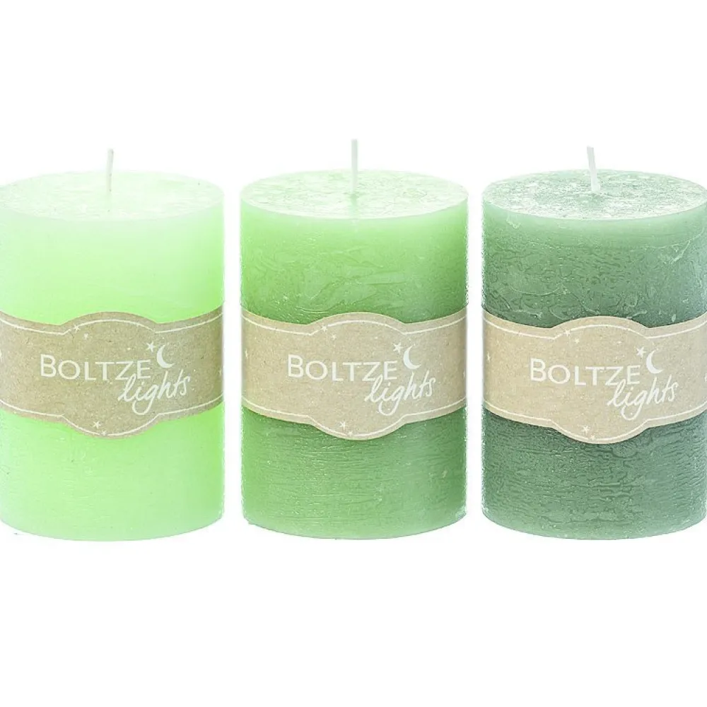 Boltze Weihnachtsdeko|Weihnachts- & Adventskerzen-Stumpenkerze 3er
