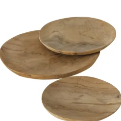 Boltze Servierplatten & Bretter|Teller-Teakholz Tellerset Kallie