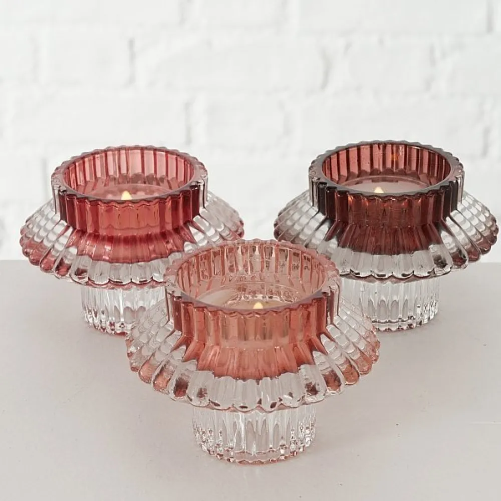 Boltze Teelichthalter-Teelichthalter Phyllis 3er Set