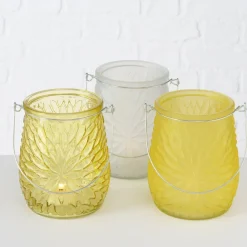 Boltze Teelichthalter-Teelichthalter Teelichtglas Mela 3er Set