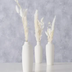 Boltze Kunstblumen & Kunstpflanzen|Vasen-Vase Bianca mit Samtgras 3er
