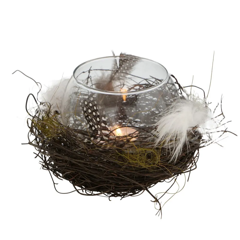 Boltze Windlichter-Windlicht Emil mit Federn