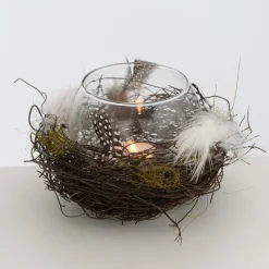 Boltze Windlichter-Windlicht Emil mit Federn