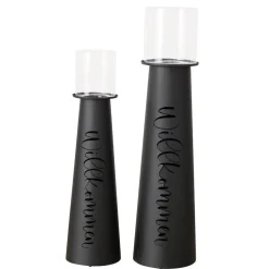 Boltze Windlichter-Windlicht Willkommen aus Eisen, 2er Set