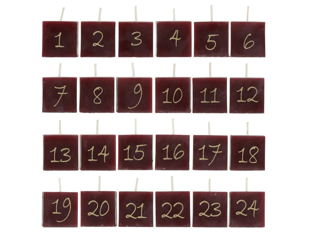 Chic Antique Weihnachtsdeko|Weihnachts- & Adventskerzen-Adventskalender Kerzen 24 Stück