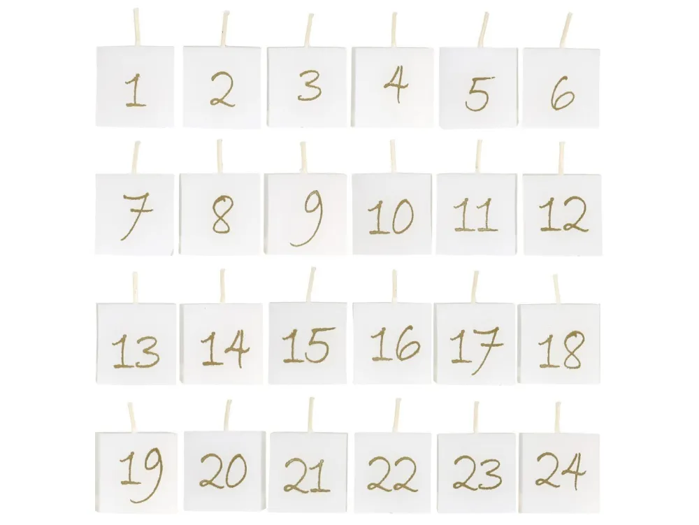 Chic Antique Weihnachtsdeko|Weihnachts- & Adventskerzen-Adventskalender Kerzen 24 Stück