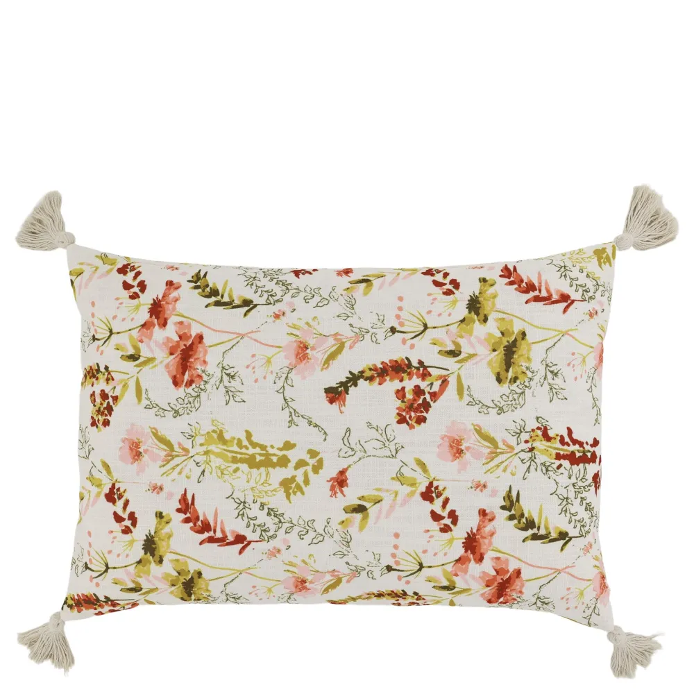 Chic Antique Kissen & Kissenbezüge-Aix Kissebezug mit Wildblumen und Quasten