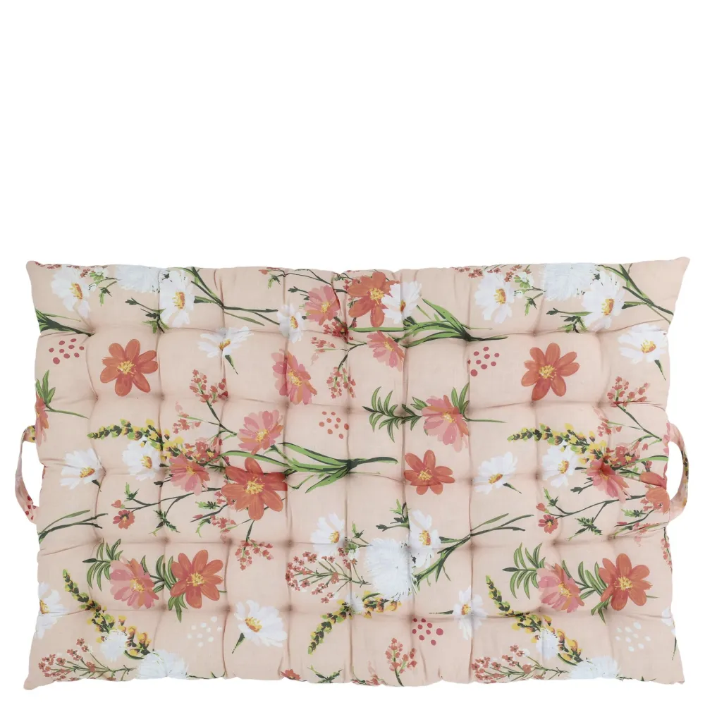 Chic Antique Garten-Textilien|Sitzkissen & Auflagen-Aix Matratze mit Blumenmuster rosa