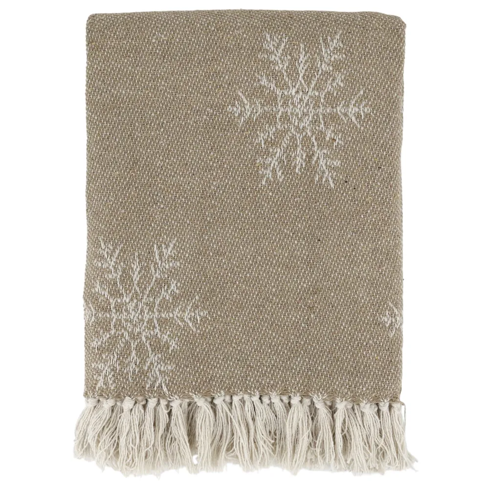 Chic Antique Decken & Plaids|Weihnachtsdeko-Aix Plaid Garnüberschuss mit Eiskristallen