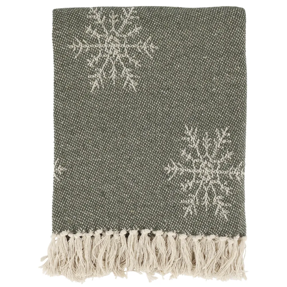 Chic Antique Decken & Plaids|Weihnachtsdeko-Aix Plaid Garnüberschuss mit Eiskristallen