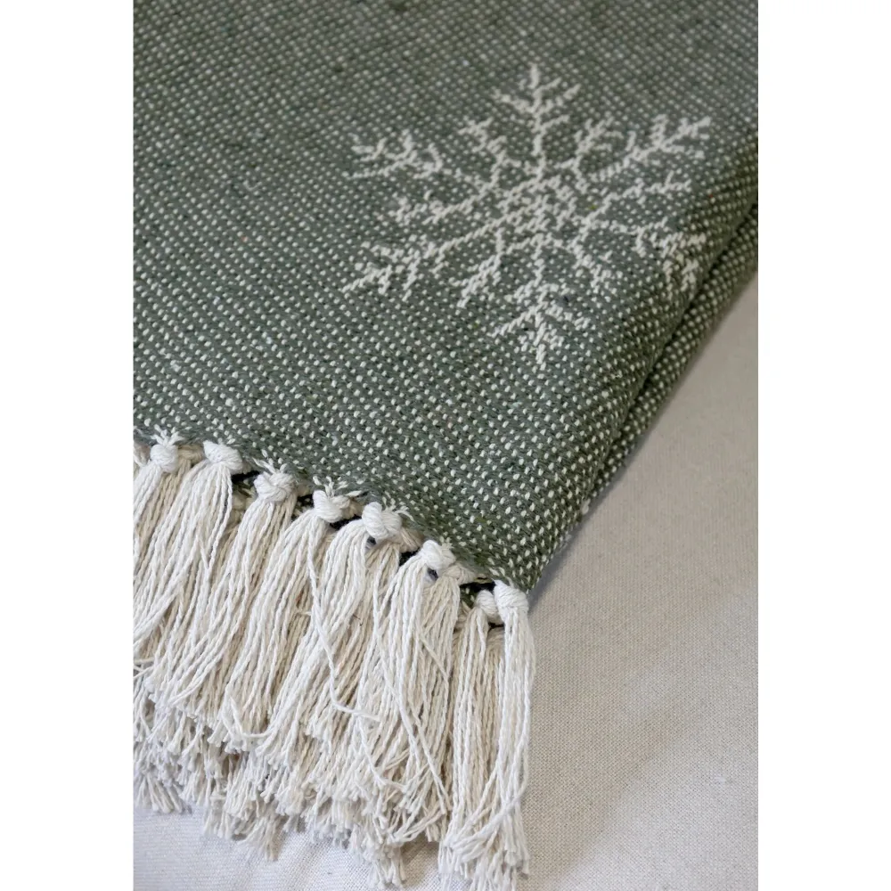 Chic Antique Decken & Plaids|Weihnachtsdeko-Aix Plaid Garnüberschuss mit Eiskristallen