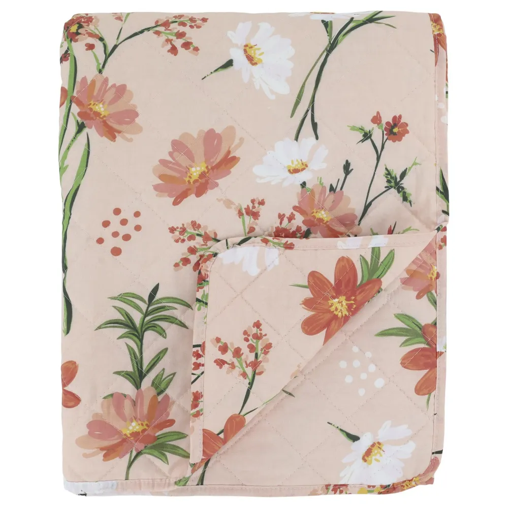 Chic Antique Quilts & Bettwäsche|Decken & Plaids-Aix Quilt mit Blumenmuster