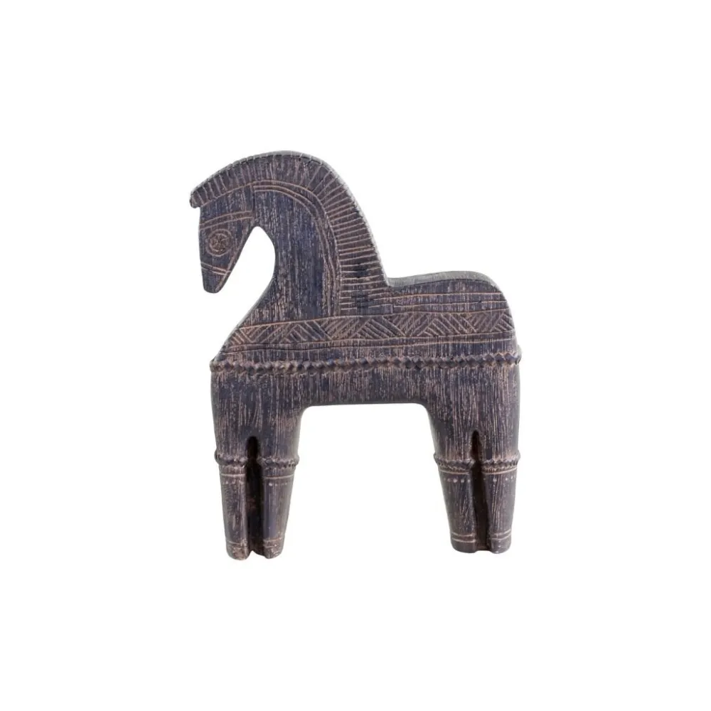 Chic Antique Deko-Objekte & Figuren-Altes Pferd mit Muster