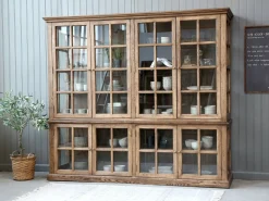 Chic Antique Schränke-antiker Vitrinenschrank Marseille 8 Türen