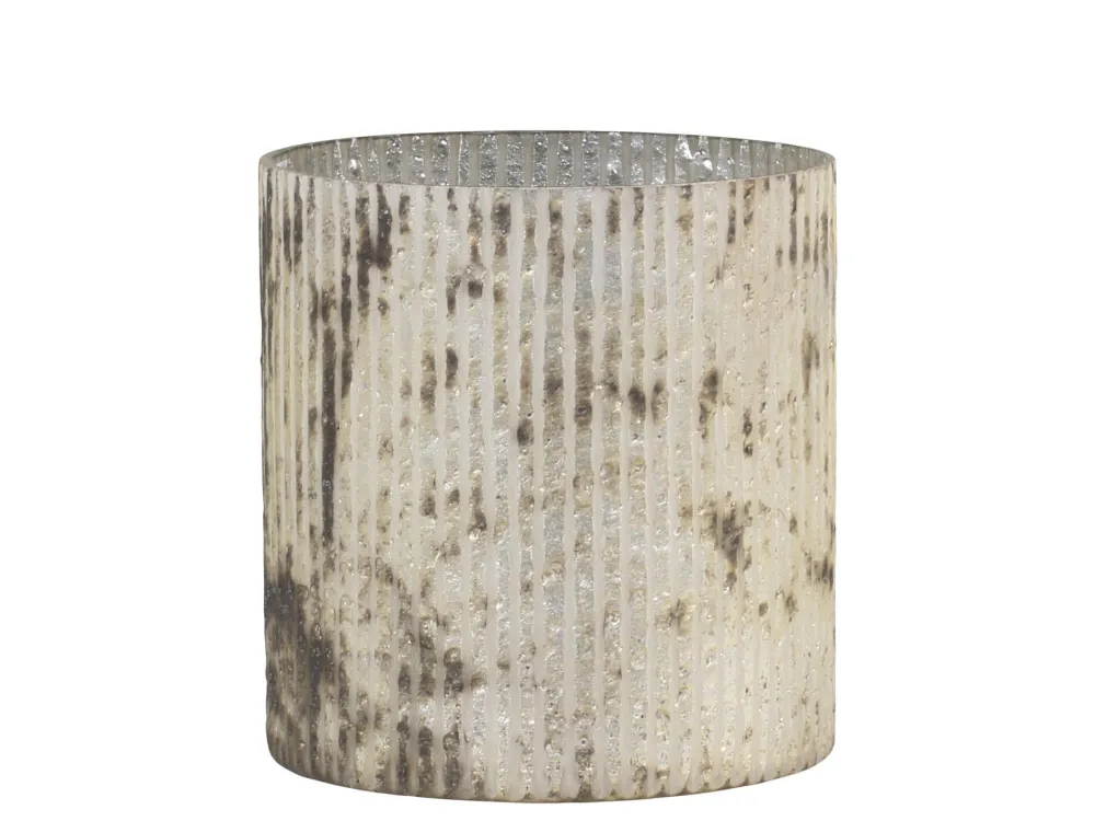 Chic Antique Windlichter-Antikes Windlicht mit Rillen aus Glas