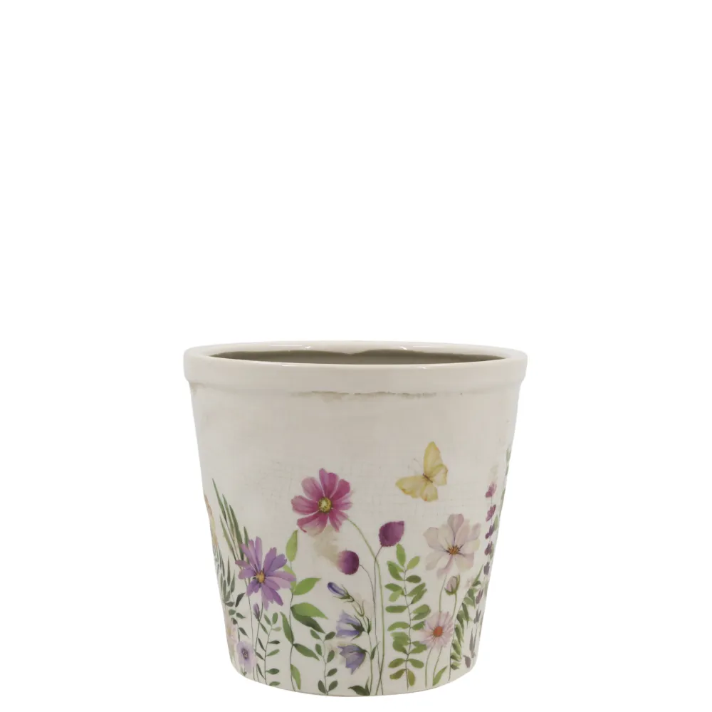 Chic Antique Blumentöpfe & Übertöpfe-Avignon Blumentopf mit Blumenmotiv