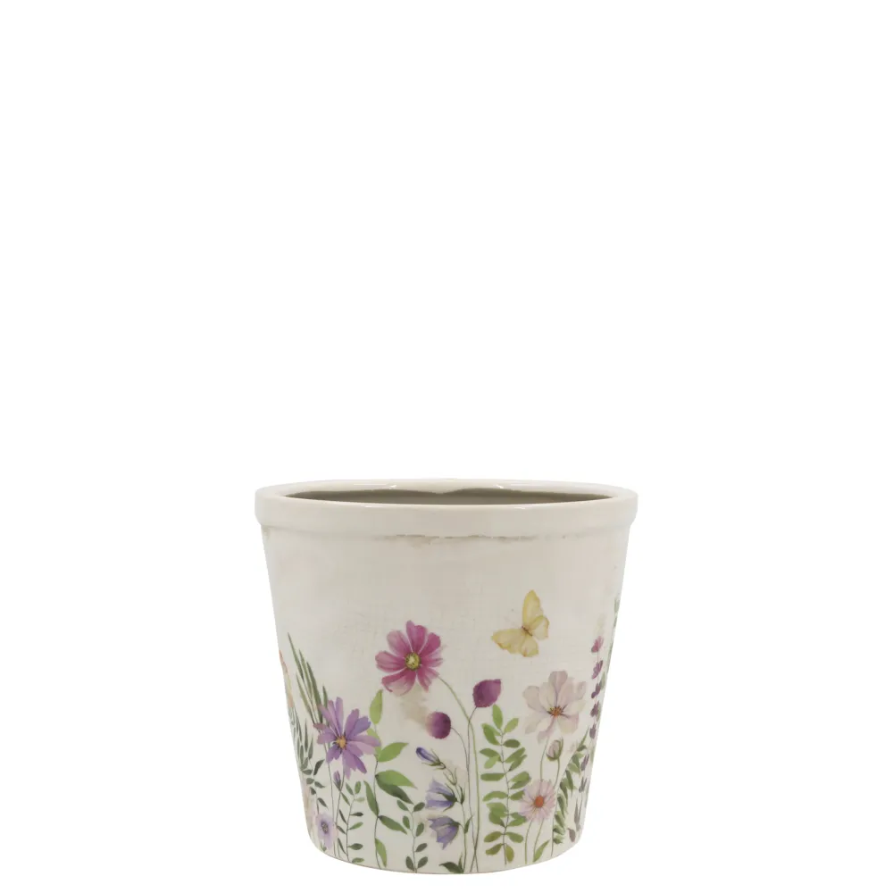 Chic Antique Blumentöpfe & Übertöpfe-Avignon Blumentopf mit Blumenmotiv