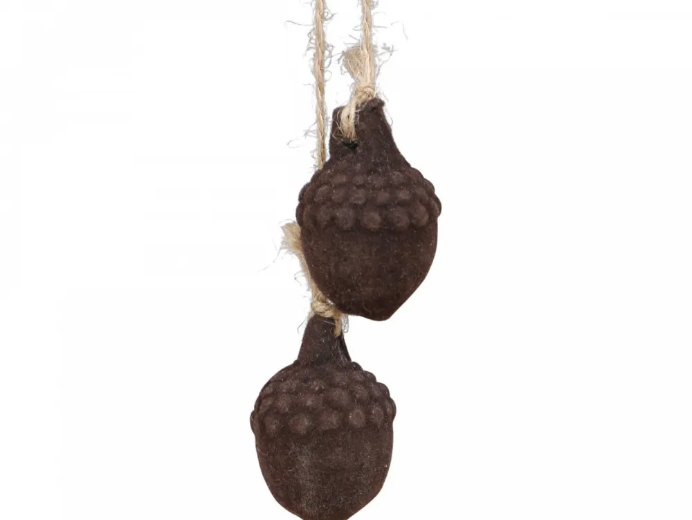 Chic Antique Weihnachtsdeko-Baumschmuck Eichelnuss Velours