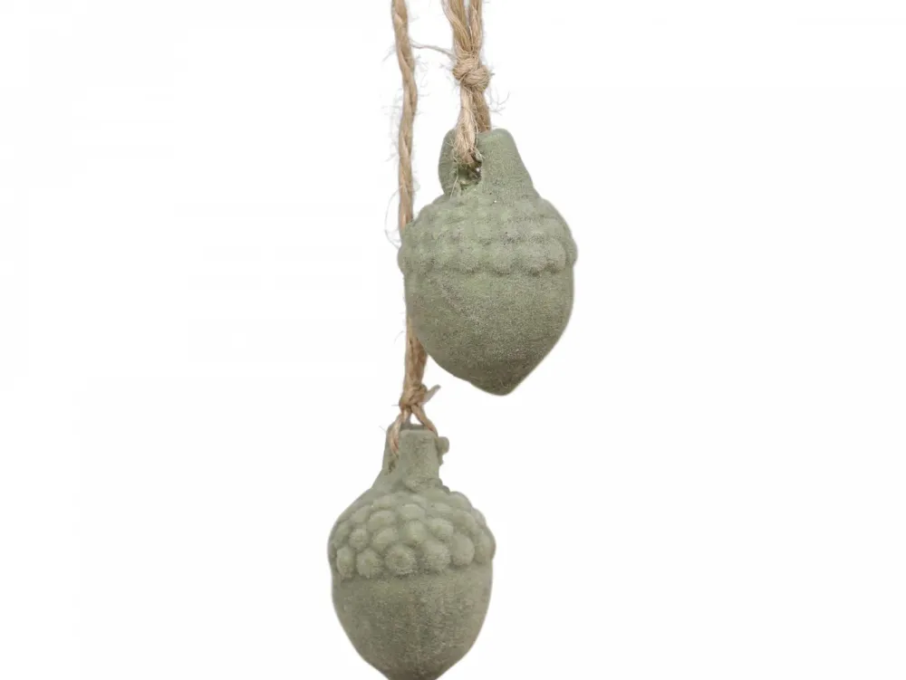 Chic Antique Weihnachtsdeko-Baumschmuck Eichelnuss Velours