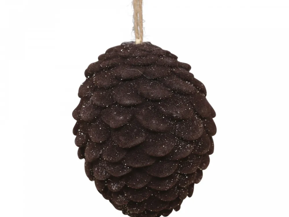 Chic Antique Weihnachtsdeko-Baumschmuck Tannenzapfen Velours