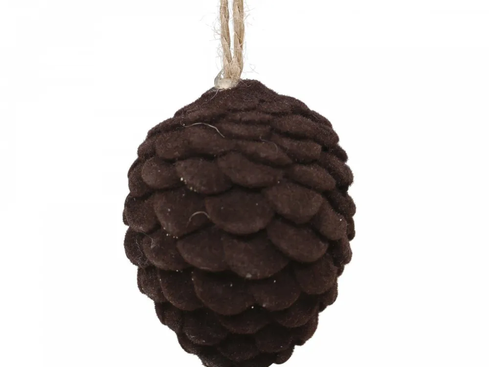 Chic Antique Weihnachtsdeko-Baumschmuck Tannenzapfen Velours