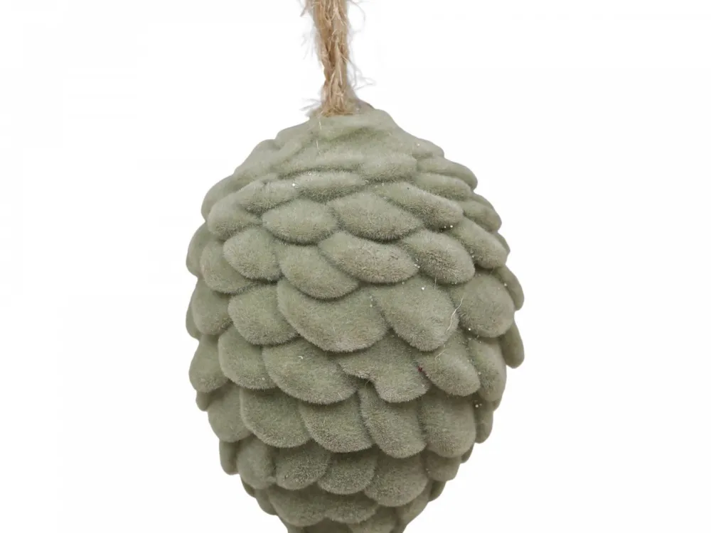 Chic Antique Weihnachtsdeko-Baumschmuck Tannenzapfen Velours