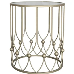 Chic Antique Beistelltische & Couchtische-Beistelltisch mit Runder Glasplatte