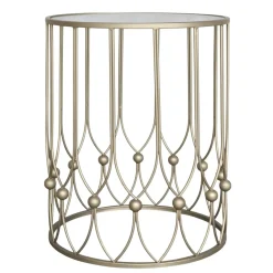 Chic Antique Beistelltische & Couchtische-Beistelltisch mit Runder Glasplatte