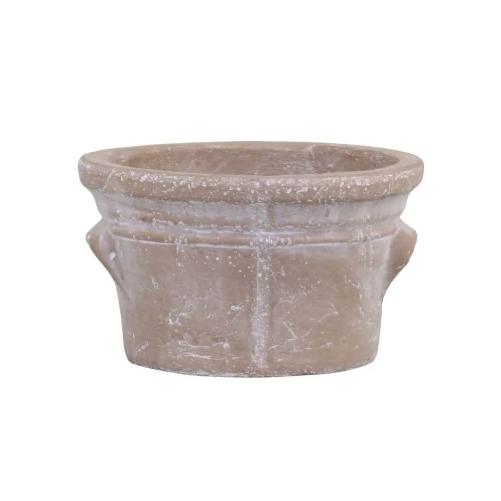 Chic Antique Gartendekoration|Töpfe Und Pflanzgefäße-Übertopf mit Rillen in antiker Optik
