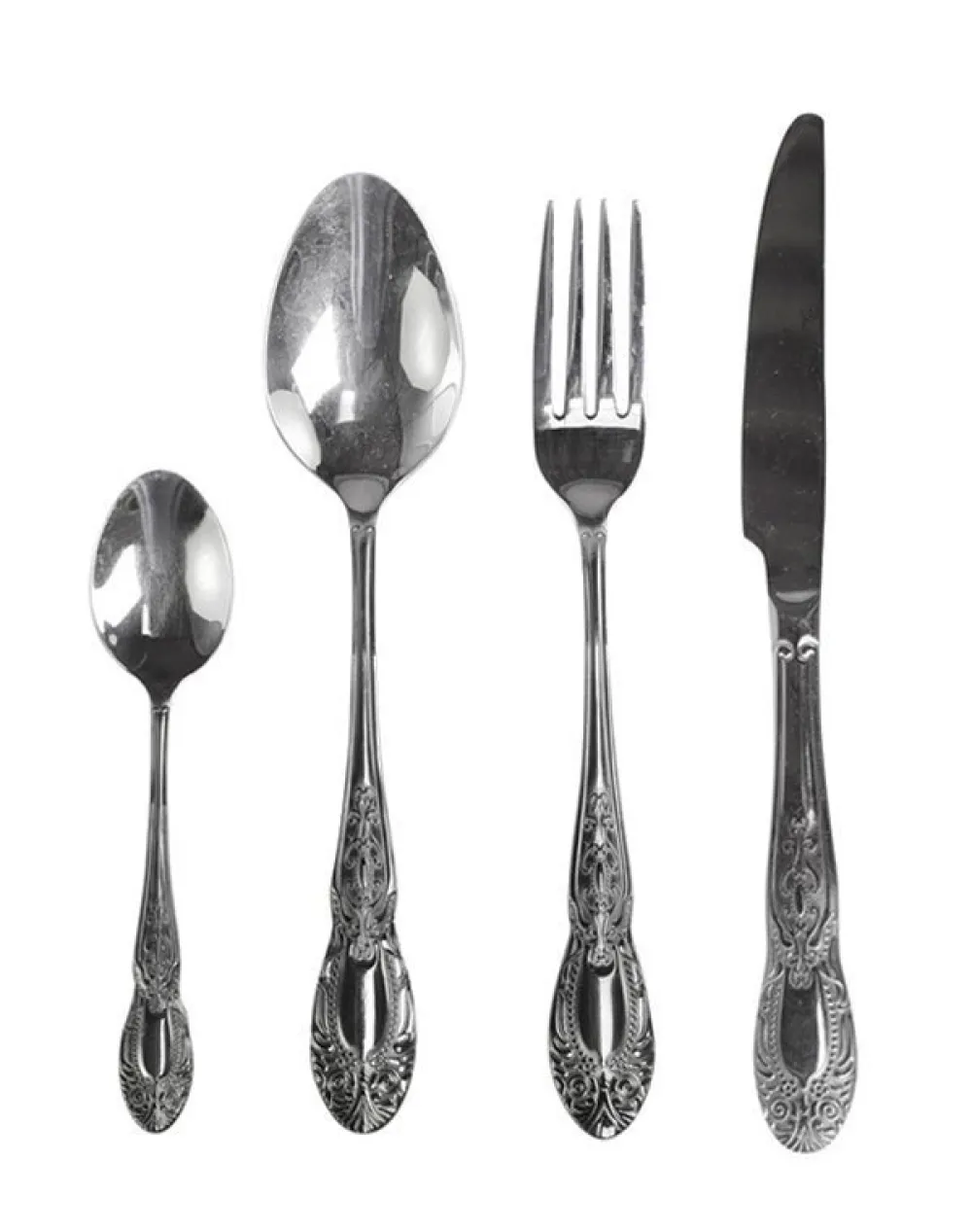 Chic Antique Besteck|Geschirr & Tischdeko Skandinavisch-Besteck mit Dekor 4er Set