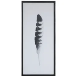 Chic Antique Bilderrahmen|Schilder, Wandbilder & Poster-Bild mit Federnmotiv und schwarzem Rahmen