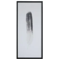 Chic Antique Bilderrahmen|Schilder, Wandbilder & Poster-Bild mit Federnmotiv und schwarzem Rahmen