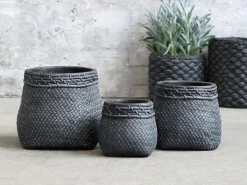 Chic Antique Blumentöpfe & Übertöpfe-Blumentopf Corte mit Flechtmuster am Rand