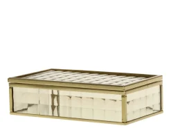 Chic Antique Kisten & Boxen|Glasboxen-Box Milchglas mit Muster