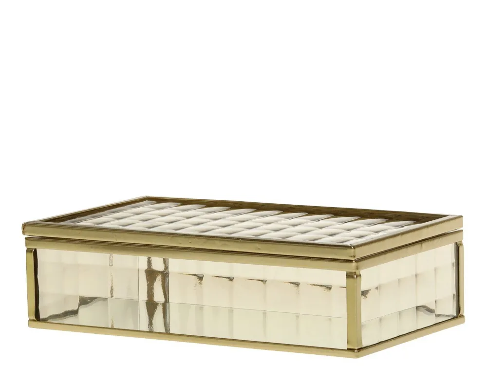 Chic Antique Kisten & Boxen|Glasboxen-Box Milchglas mit Muster