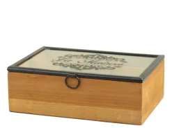 Chic Antique Kisten & Boxen|Küchenaufbewahrung-Box mit Druck und 6 Fächern