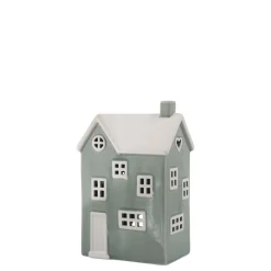Chic Antique Lichthäuser, Keramik-Häuschen|Weihnachtsdeko-Chamonix Lichthaus 4 für Teelicht, verte