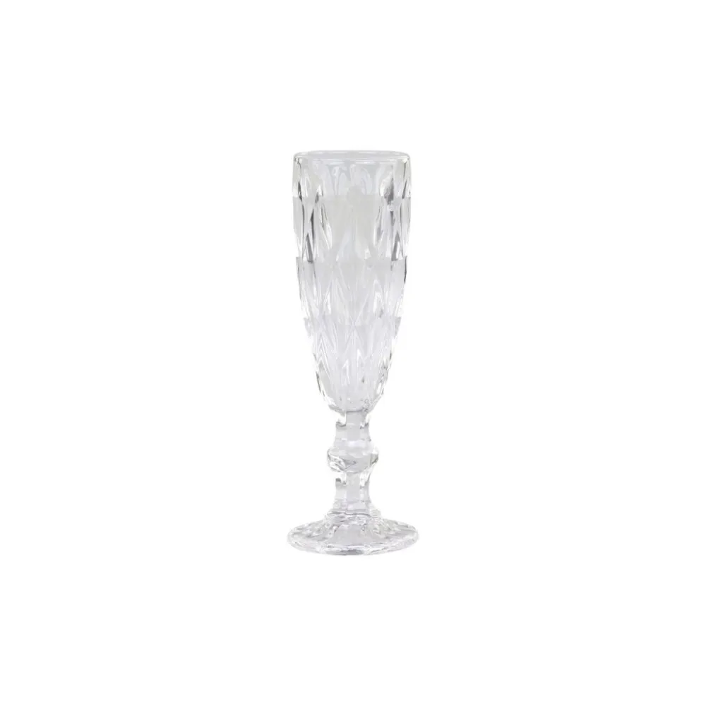 Chic Antique Trinkgläser|Geschirr & Tischdeko Skandinavisch-Champagnerglas mit Diamantenmuster