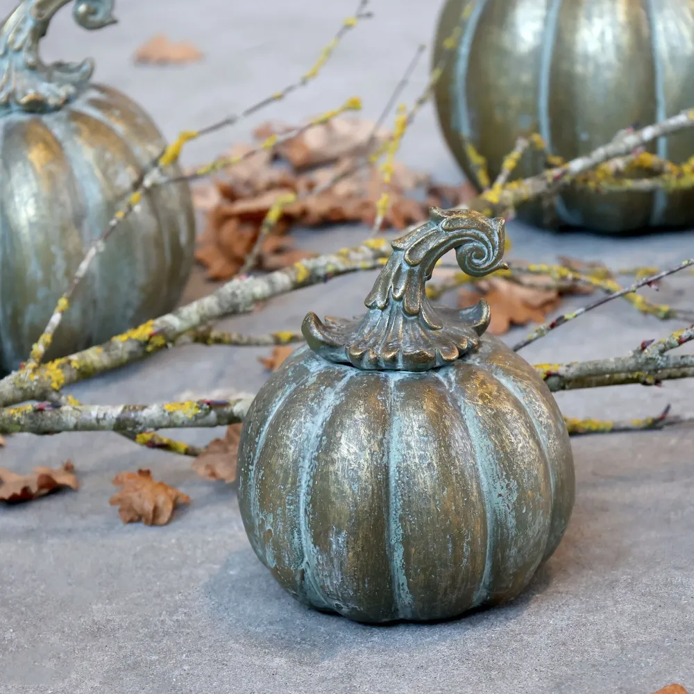 Chic Antique Herbstdeko|Deko-Objekte & Figuren-Deko Kürbis im Messing Look