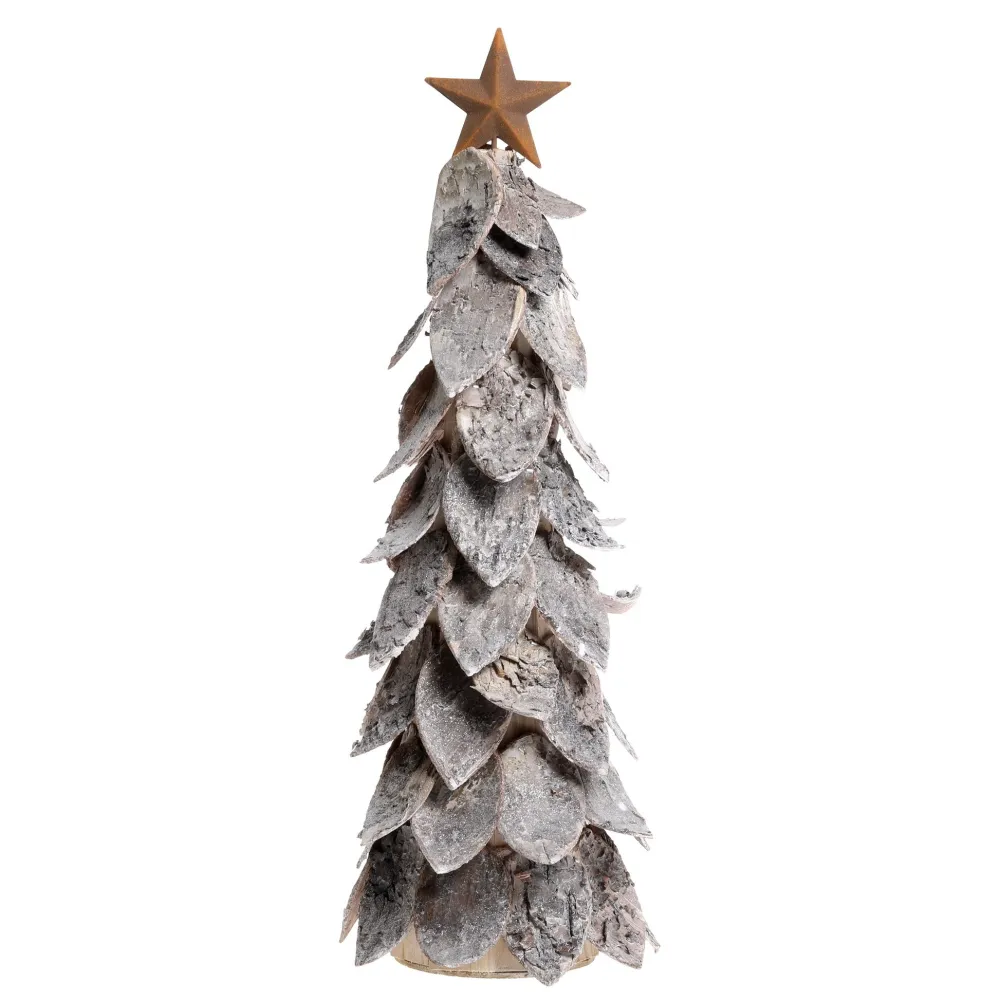 Chic Antique Deko-Objekte & Figuren|Weihnachtsdeko-Deko Weihnachtsbaum aus Birkenrinde mit Stern