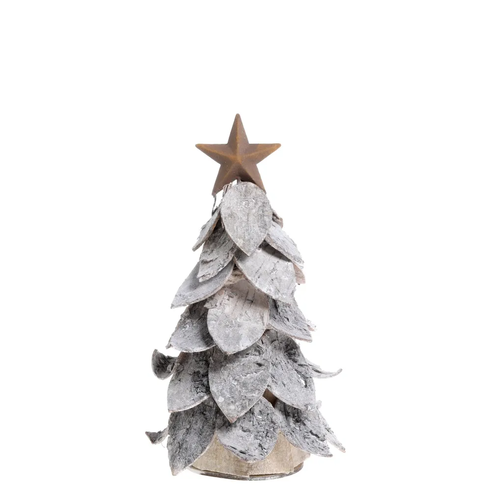 Chic Antique Deko-Objekte & Figuren|Weihnachtsdeko-Deko Weihnachtsbaum aus Birkenrinde mit Stern