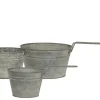 Chic Antique Töpfe Und Pflanzgefäße|Gartendekoration-Eisen Blumentopf mit Griff im Set