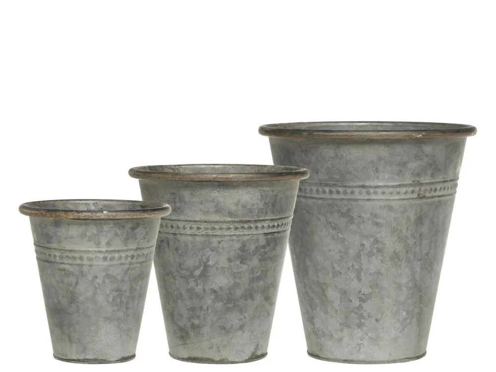 Chic Antique Gartendekoration|Töpfe Und Pflanzgefäße-Eisen Blumentöpfe im Set