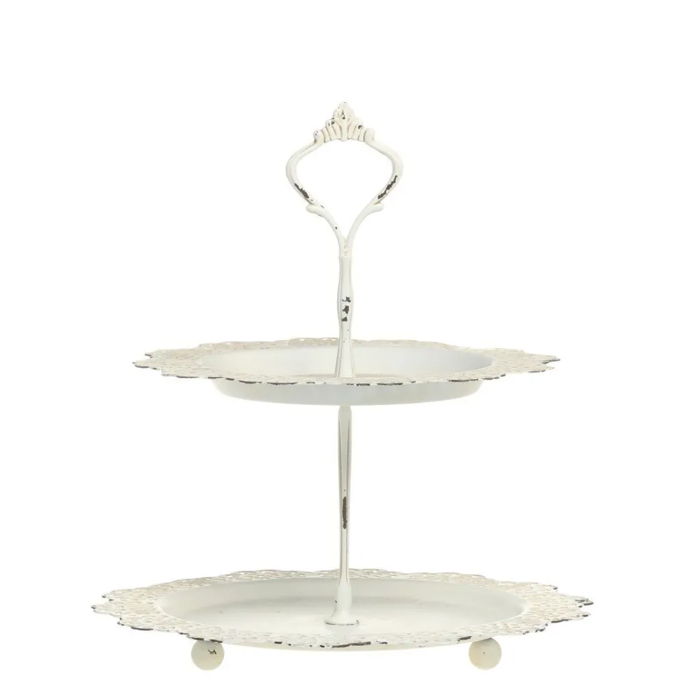 Chic Antique Etageren & Kuchenplatten|Geschirr & Tischdeko Skandinavisch-Eisen Etagere mit Spitzenkante