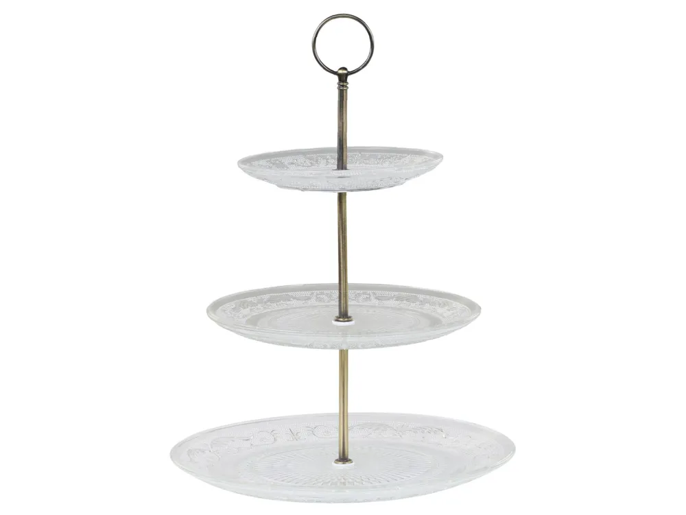 Chic Antique Etageren & Kuchenplatten|Geschirr & Tischdeko Skandinavisch-Etagere mit 3 Glastellern