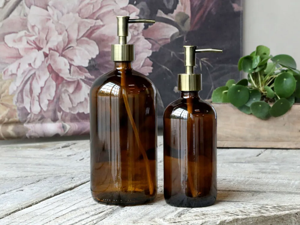 Chic Antique Seifenspender & Zahnputzbecher-Flasche mit 2 Pumpen