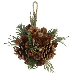 Chic Antique Kunstblumen & Kunstpflanzen|Weihnachtsdeko-Fleur Aufhänger aus Tannenzapfen und Glitzer