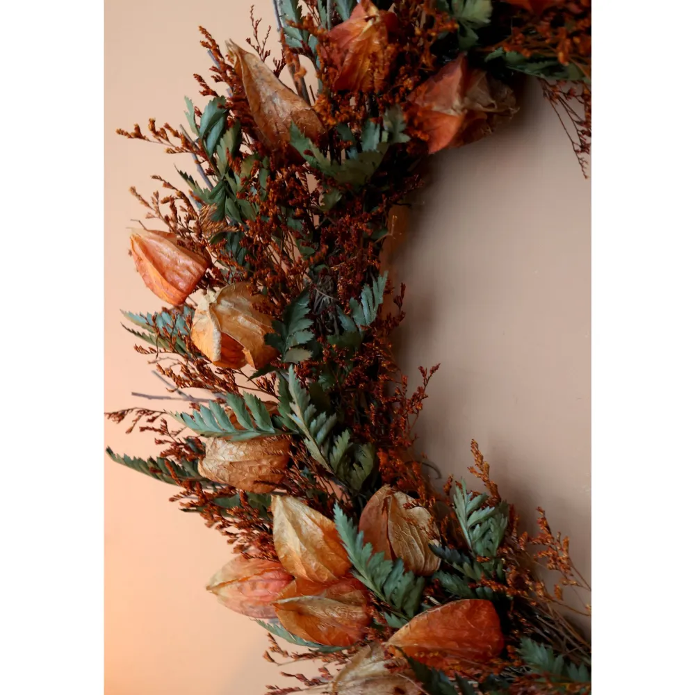 Chic Antique Weihnachtsdeko|Herbstdeko-Fleur Blumenkranz mit Physalis
