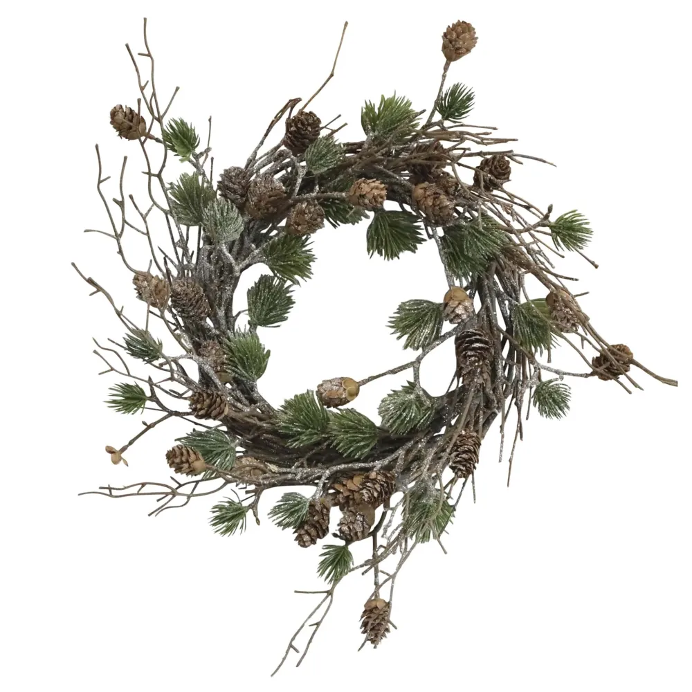 Chic Antique Weihnachtsdeko|Kunstblumen & Kunstpflanzen-Fleur Kranz aus Zedernholz mit Zapfen